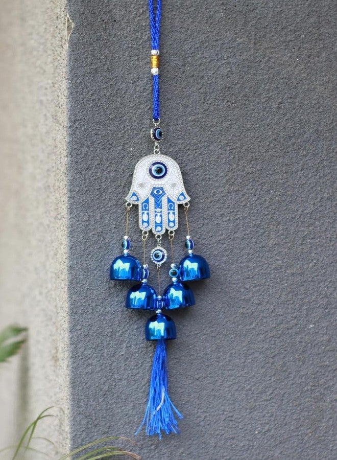 DT DECTONE Lucky Hamsa Hand Evil Eye Wind Chime Evil Eye for Home & Door.Blue Nazar Hamsa - Image 3